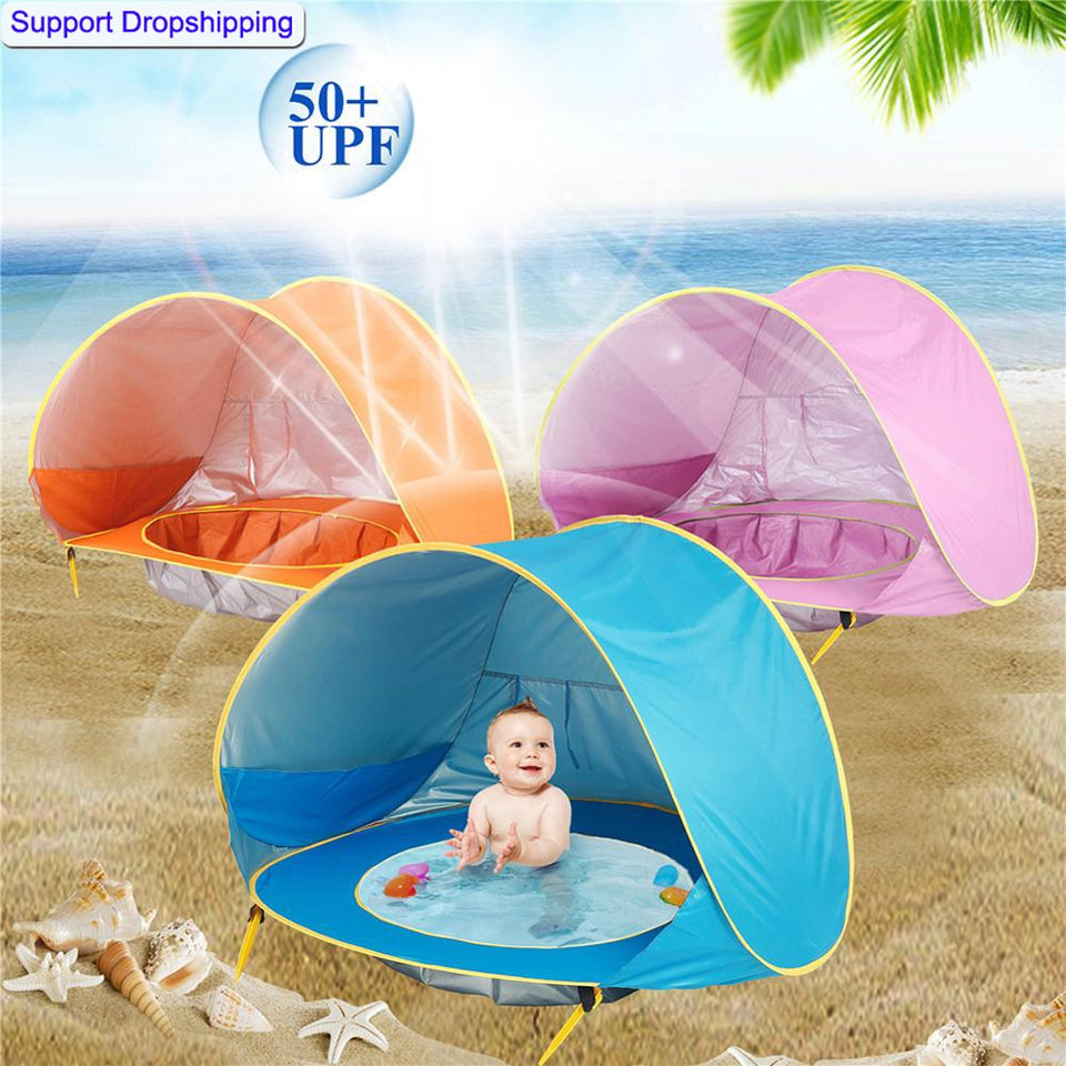 Prática Barraca Infantil com Piscina e Proteção UV